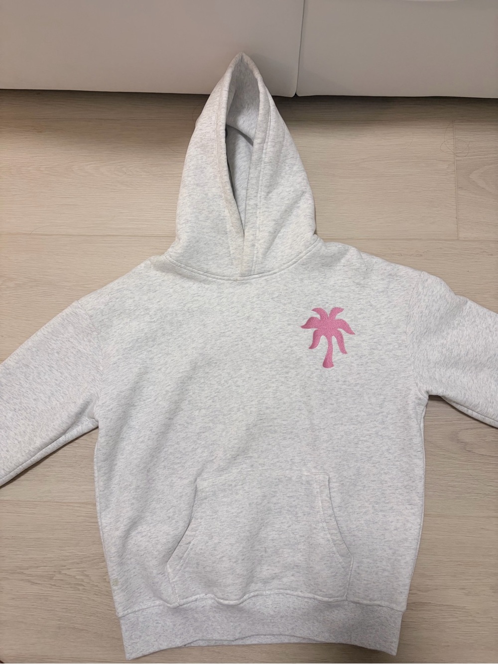 Pink palm puff hoodie